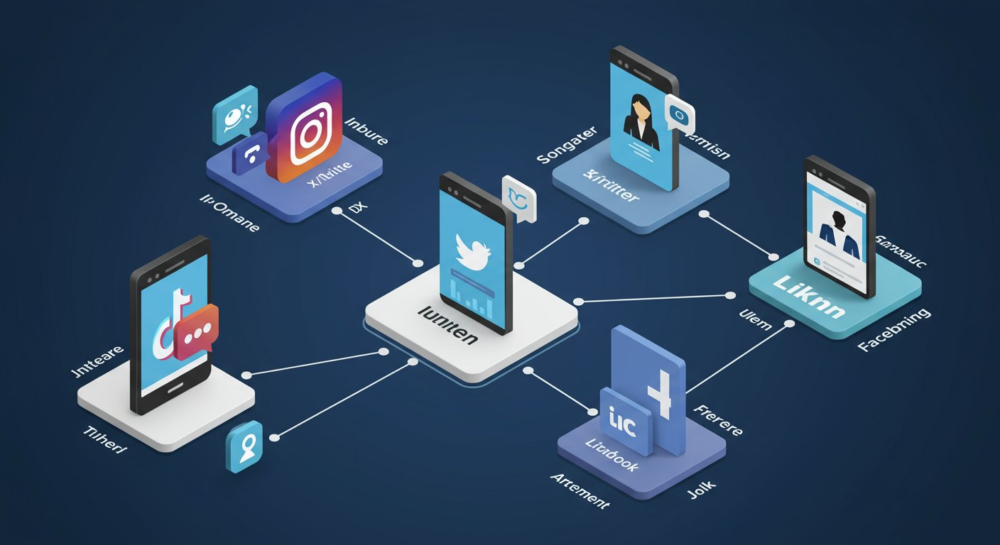 SNS採用の概要図と主要プラットフォーム