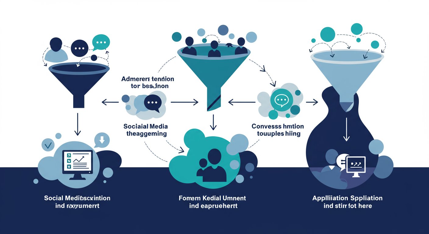 SNS採用とコンバージョン分析のフロー図