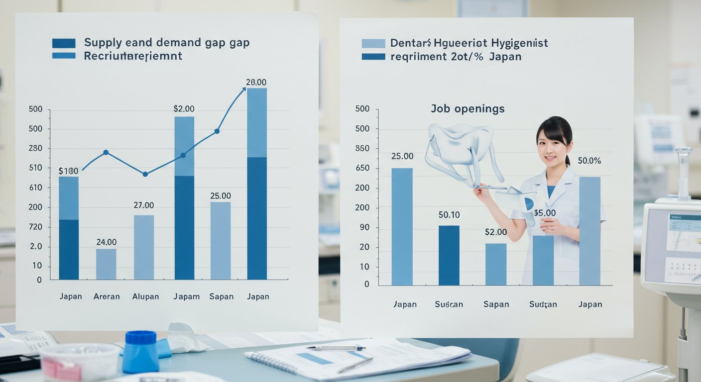 歯科医院の人材不足を表すグラフイメージ