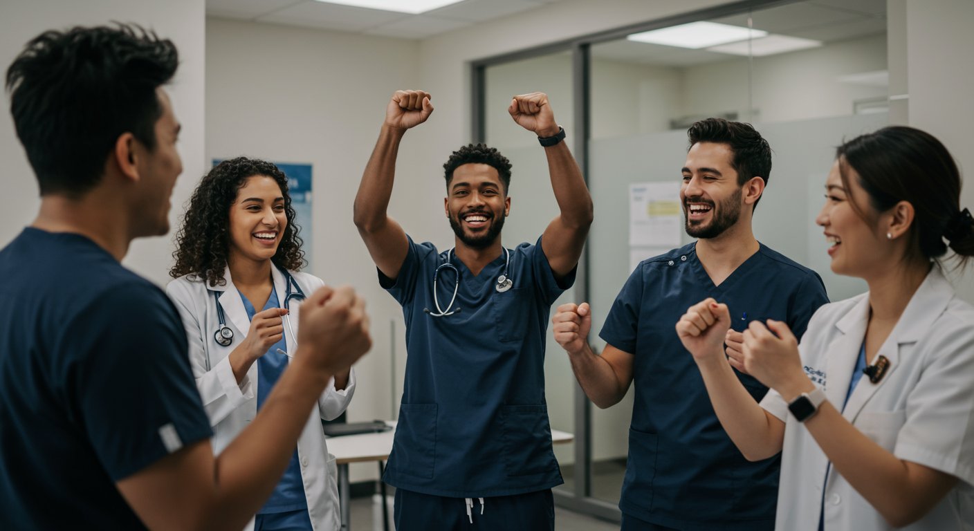 採用成功を喜ぶ歯科医院スタッフのイメージ