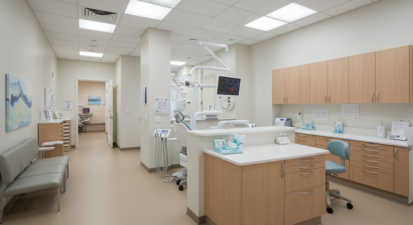 明るく清潔感のある歯科医院のスタッフ写真イメージ