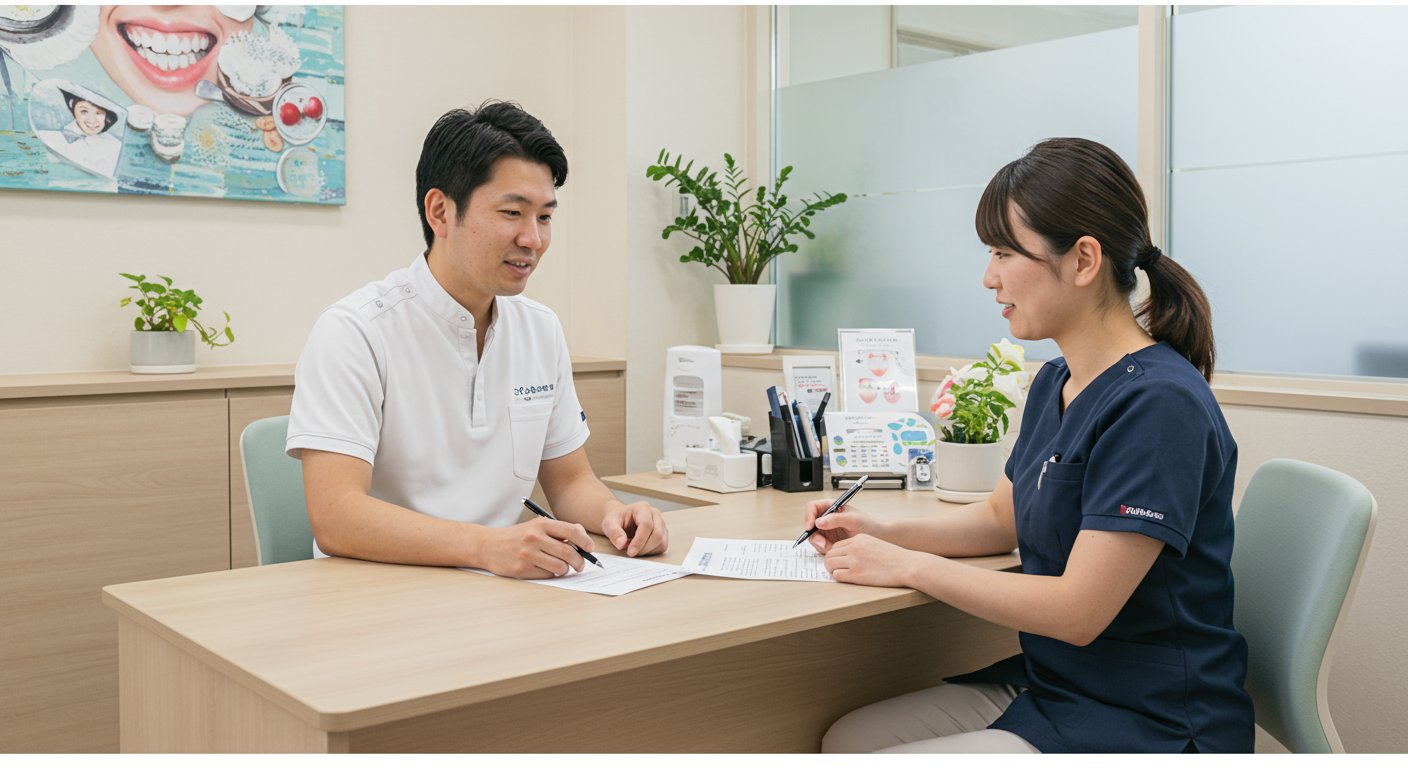 歯科医院での定期面談の様子