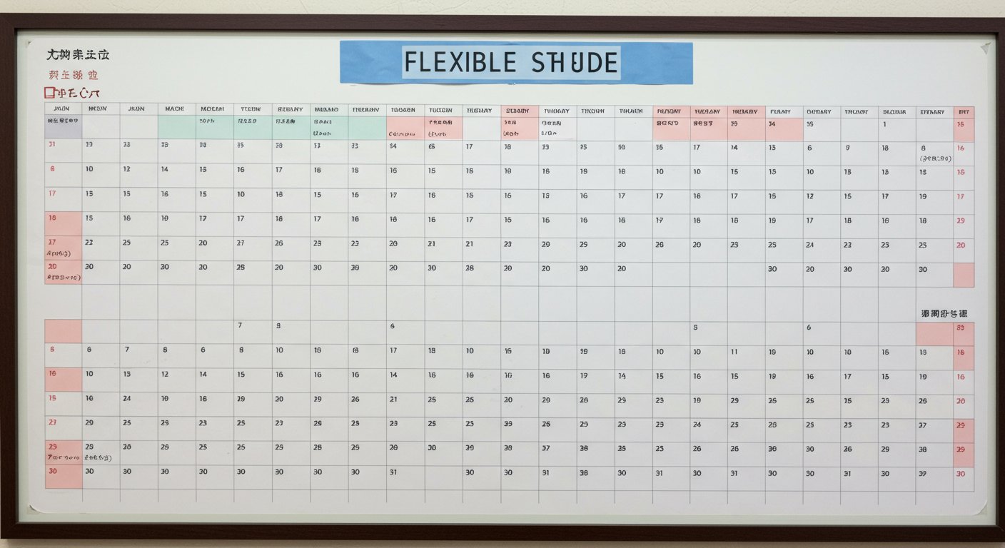 フレックスタイム制を導入した歯科医院のスケジュール表