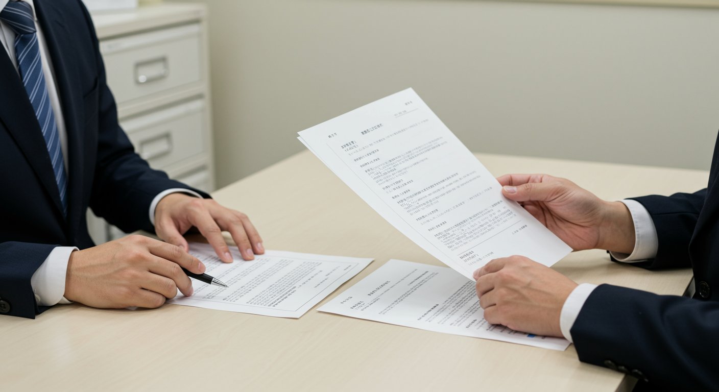 労使協定を締結する歯科医院の様子