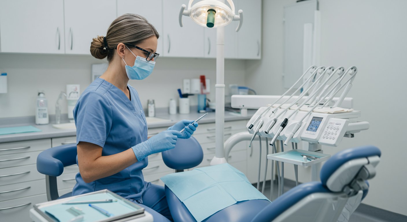 歯科医院でのシニアスタッフへの研修風景