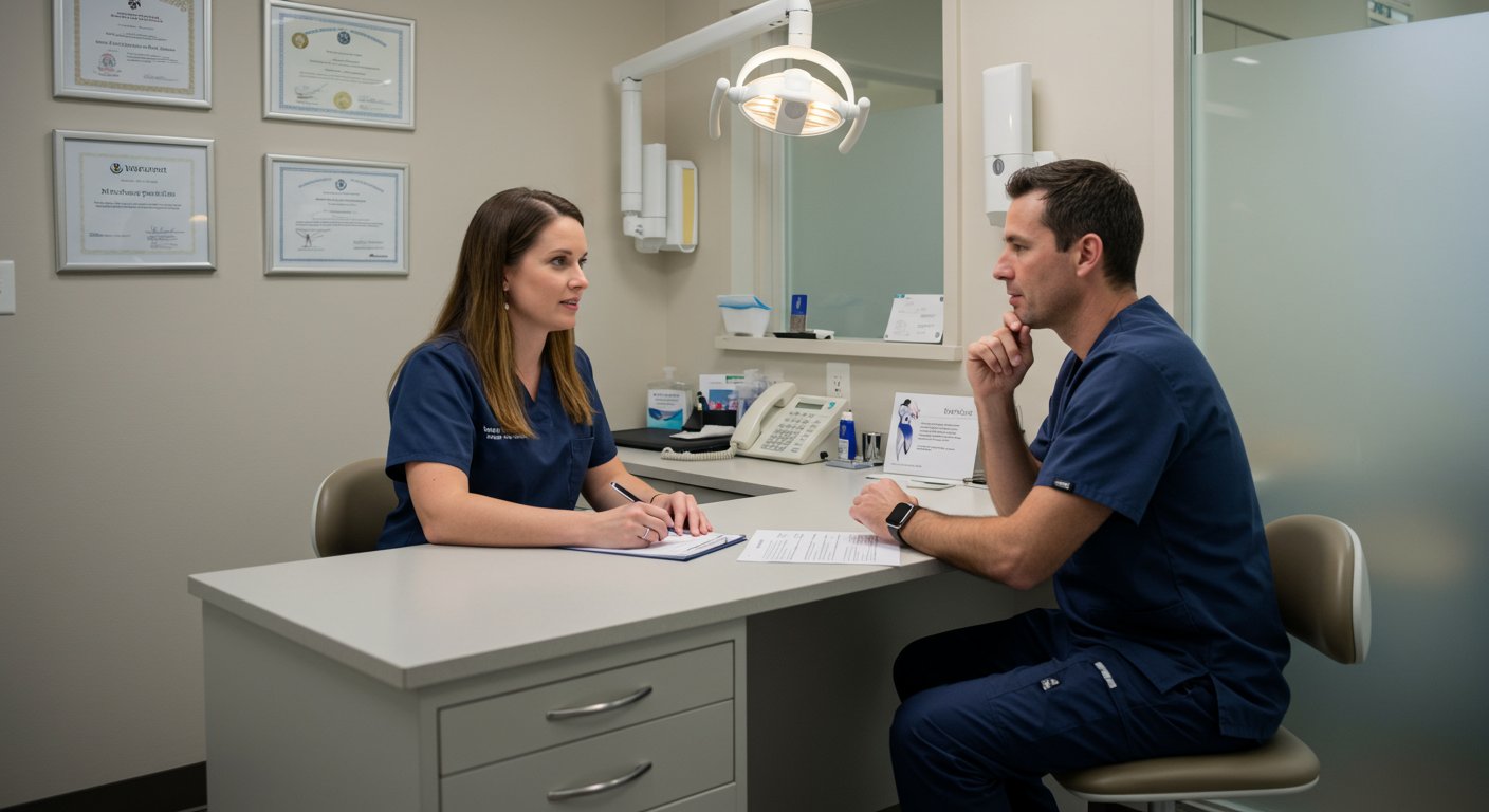 歯科医師との面接シーン