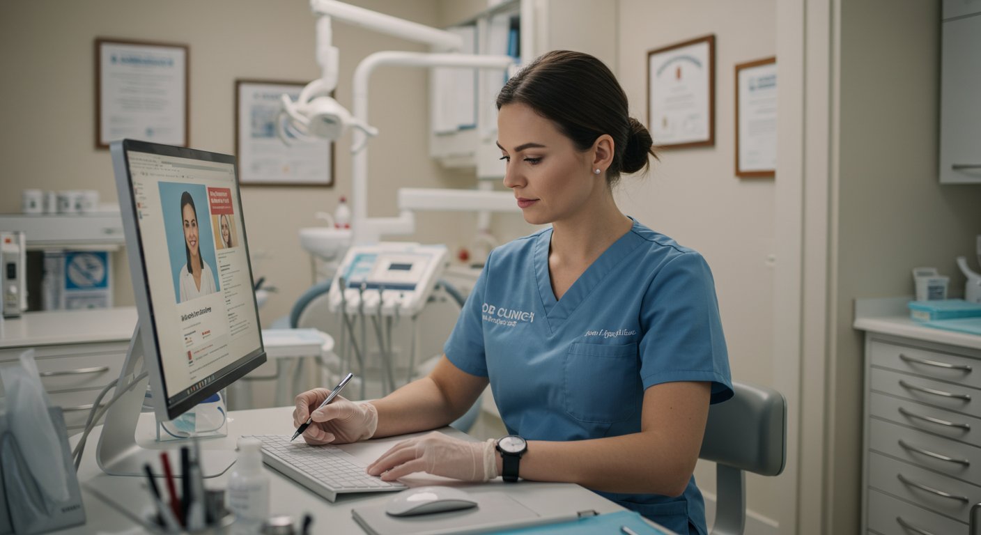 魅力的な歯科医院の求人情報作成風景