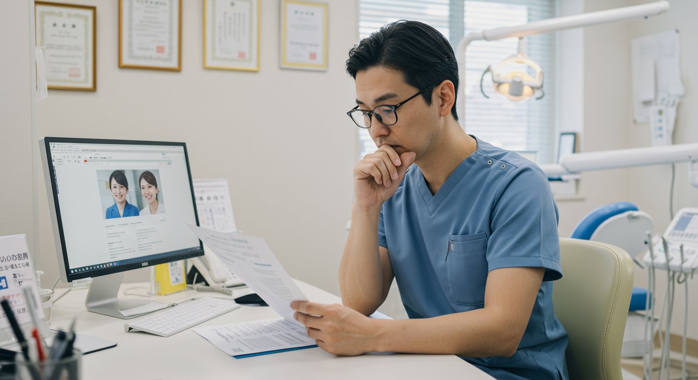 歯科医院の採用課題を示す風景