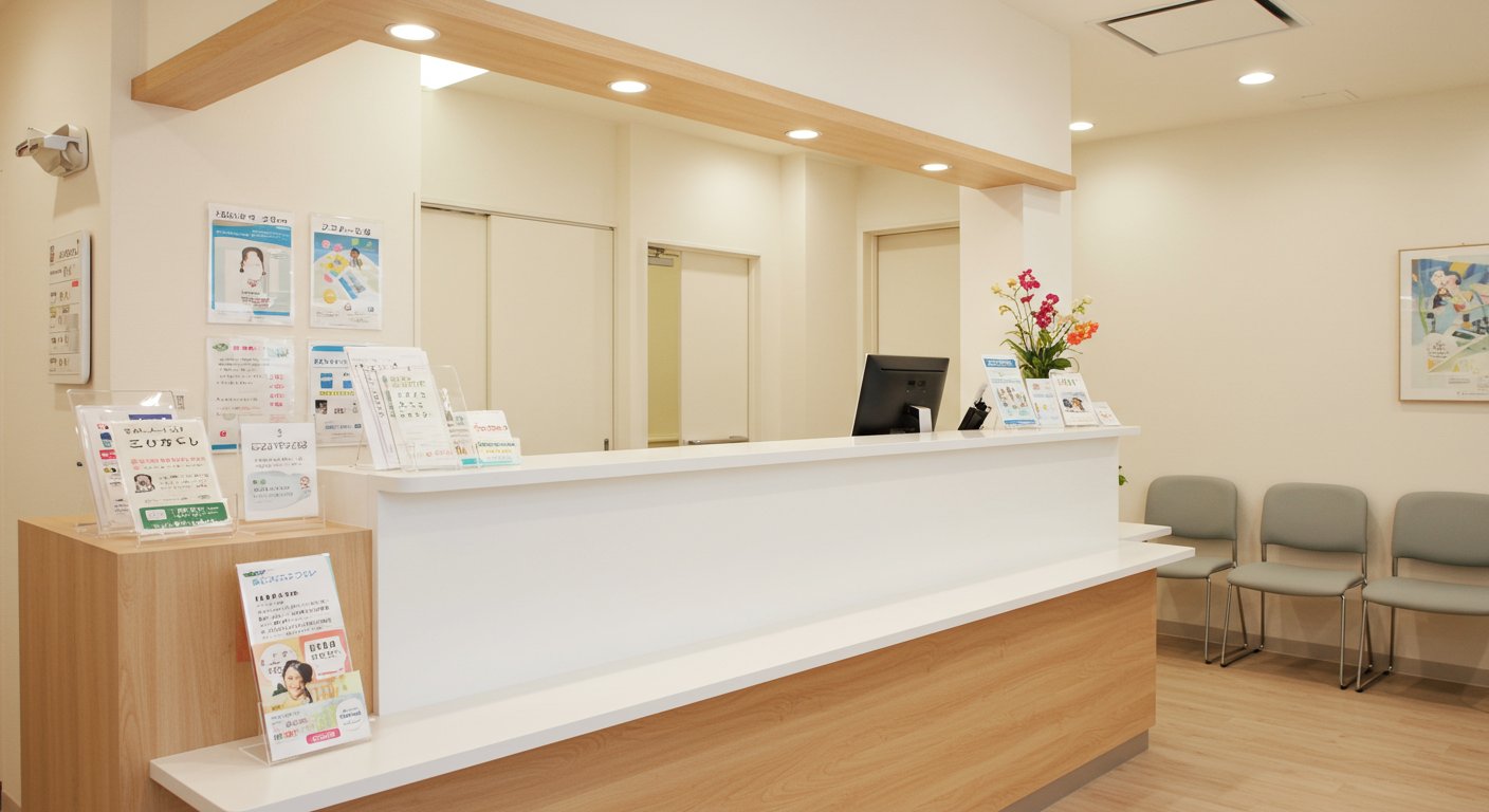 関西地域の歯科医院の受付カウンター