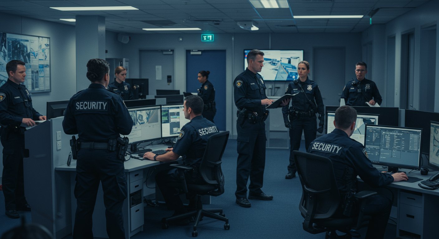 プロフェッショナルな警備スタッフの活動シーン