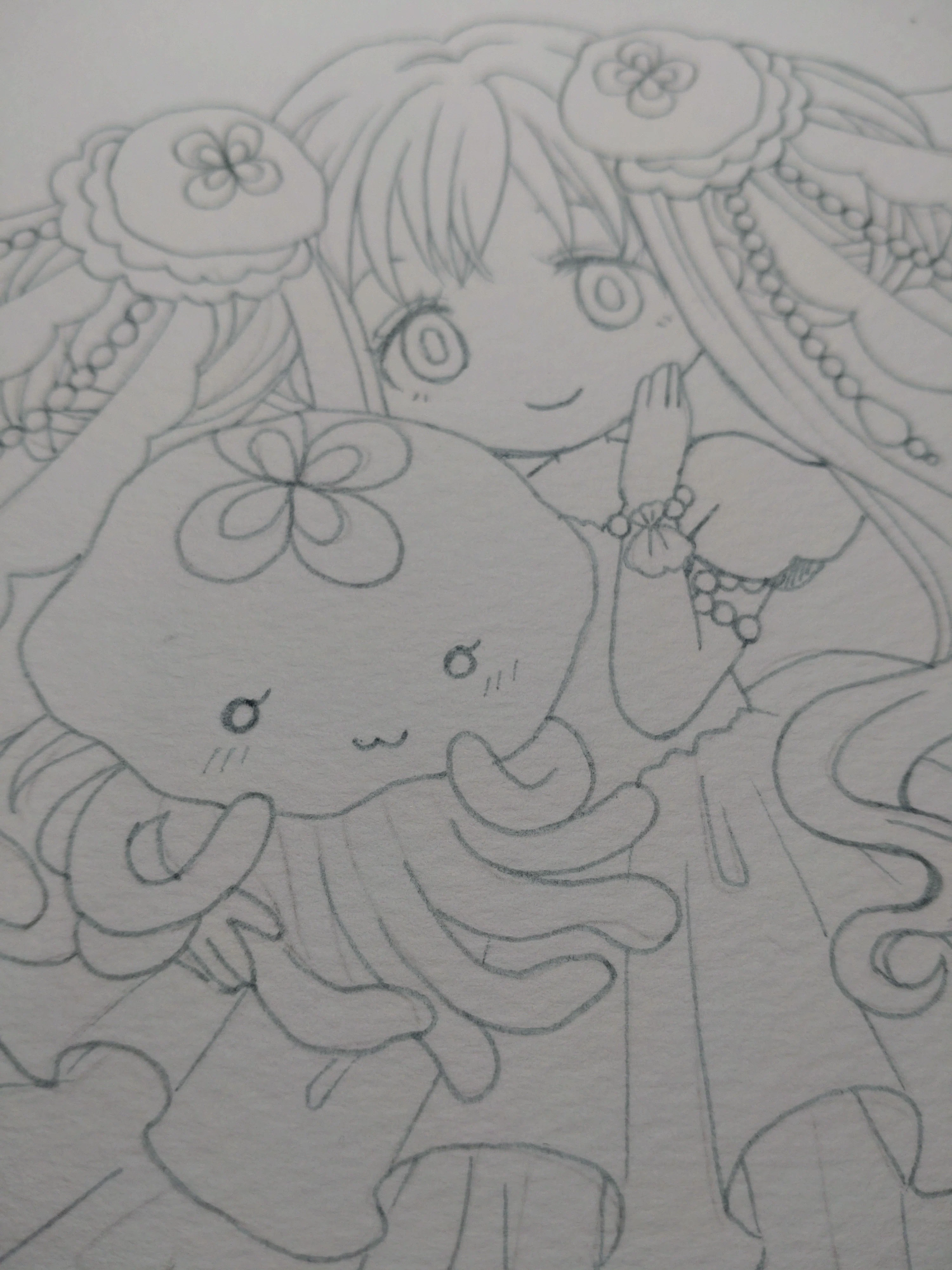 海月ちゃんminiを色鉛筆で描く。｜はちた