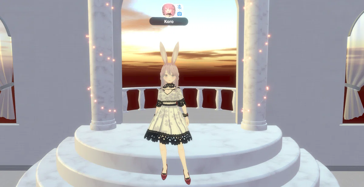 Clusterの自分のお家にて🏠撮影したKoroちゃん🐇💓🏠いつか、またメタバースの世界も行き来できたらいいな…🥹