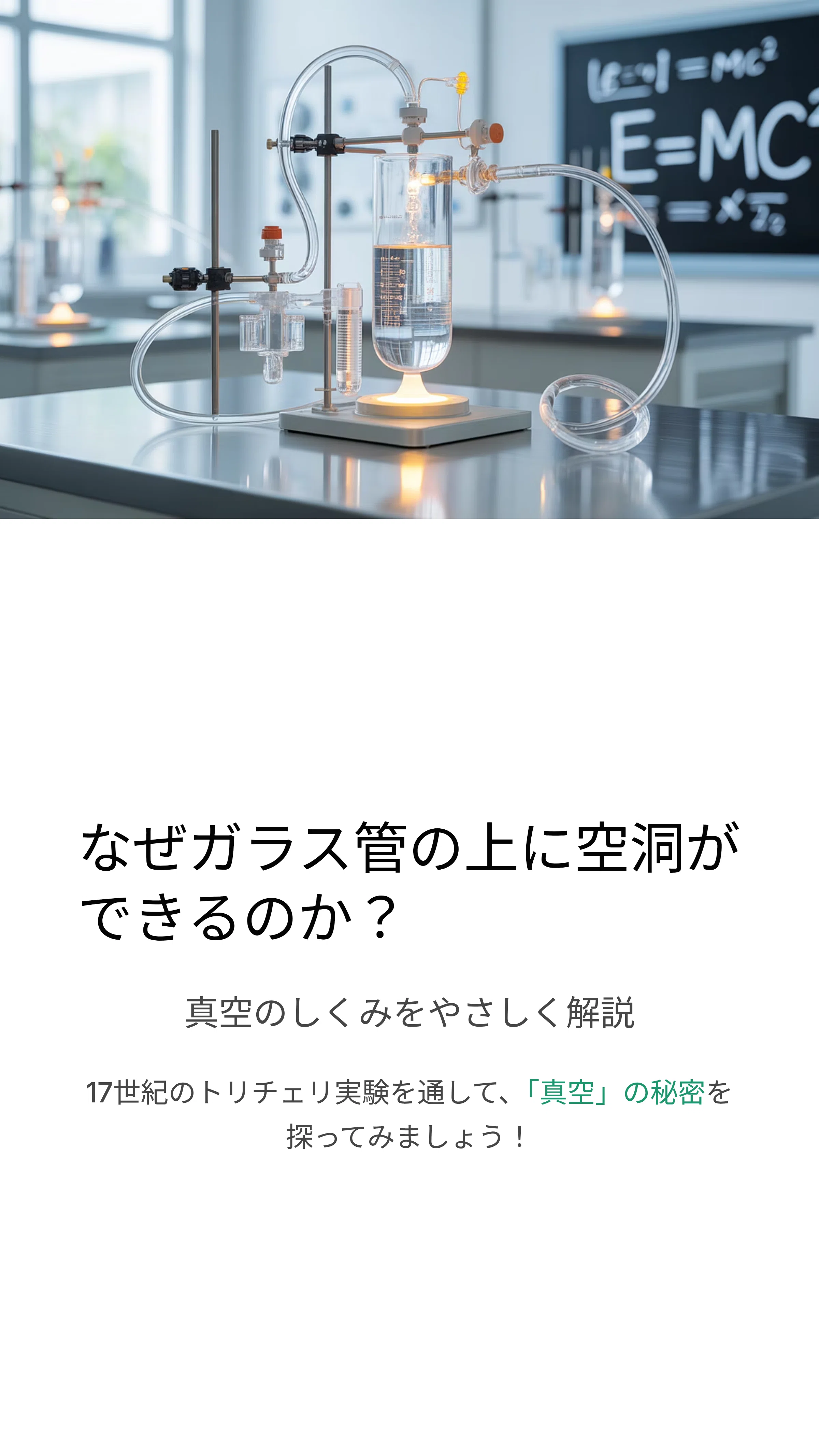 なぜガラス管の上に空洞ができるのか？―真空のしくみをやさしく解説