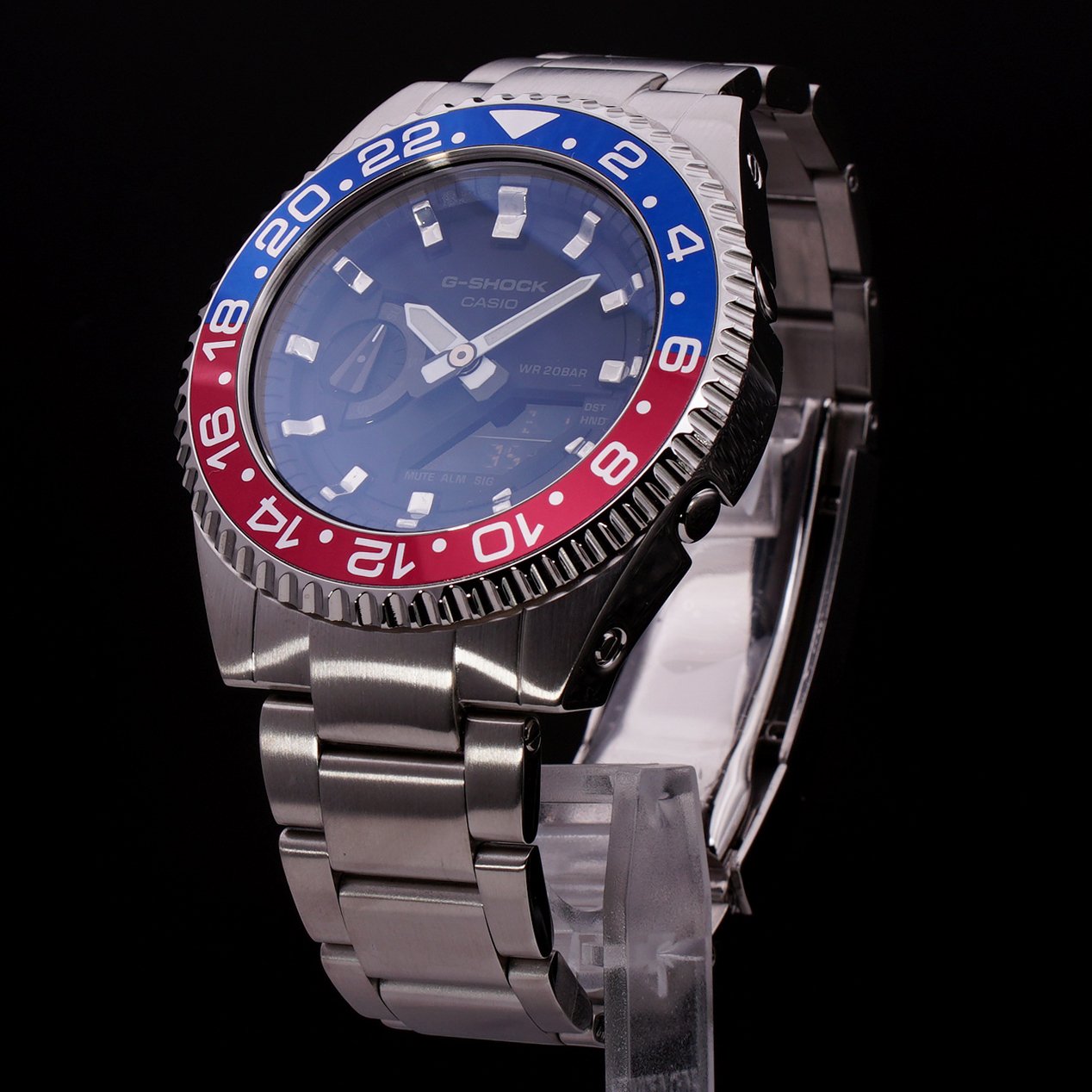 G-Shock GA-2100-1A1 オールブラックを ROLEX GMTマスター