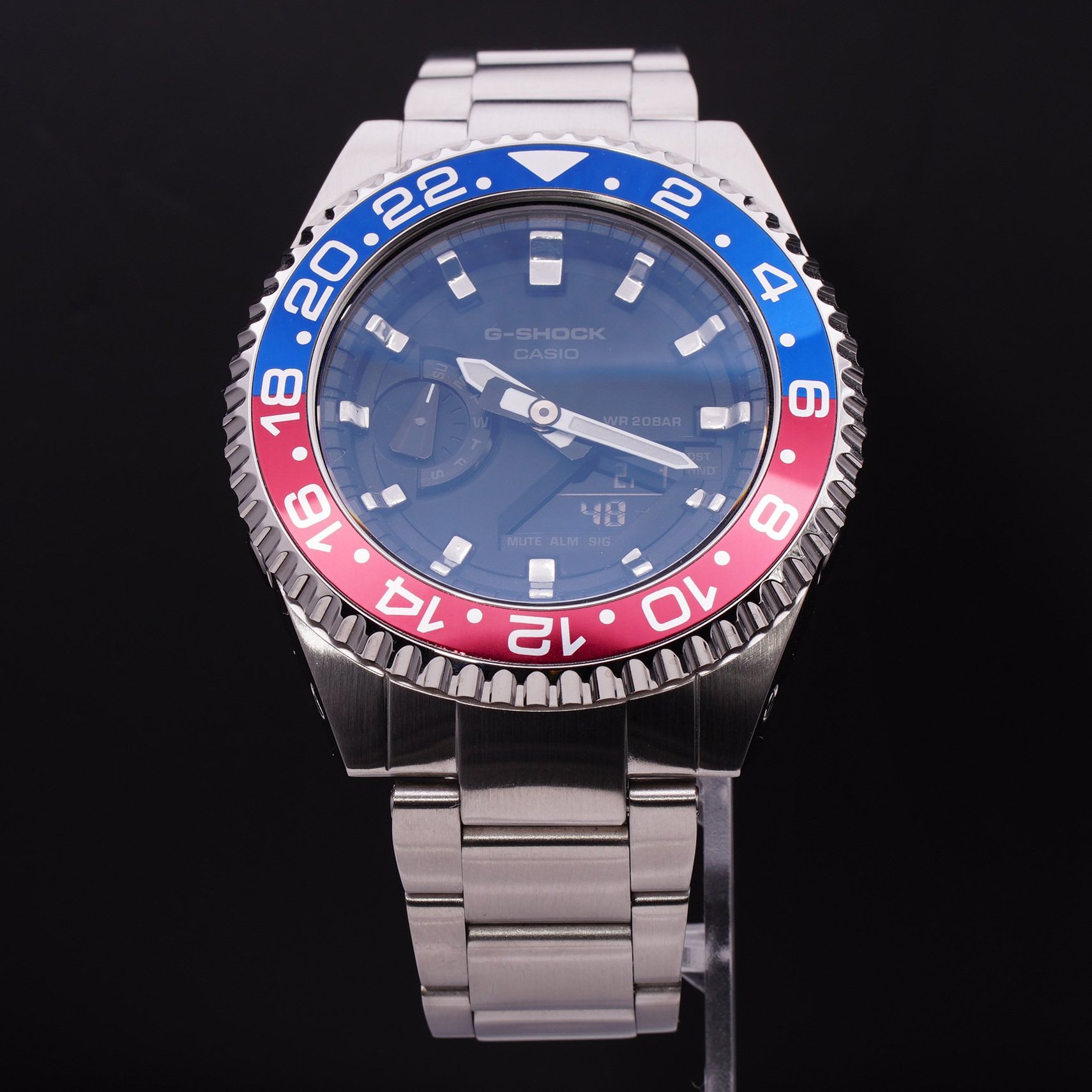 G-Shock GA-2100-1A1 オールブラックを ROLEX GMTマスター