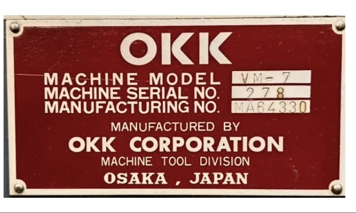 OKK製マシニングセンタ 4台中古設備案内のご紹介｜Y.KOJIMA