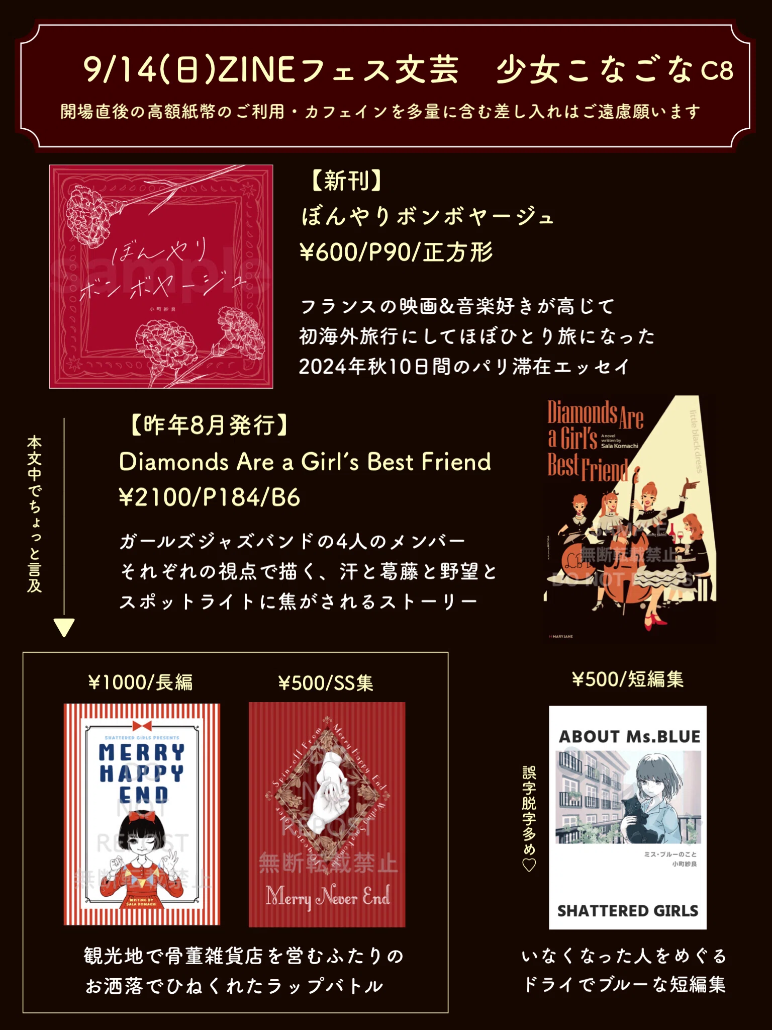 ZINEフェス文芸で旅行記と小説を並べます｜小町紗良