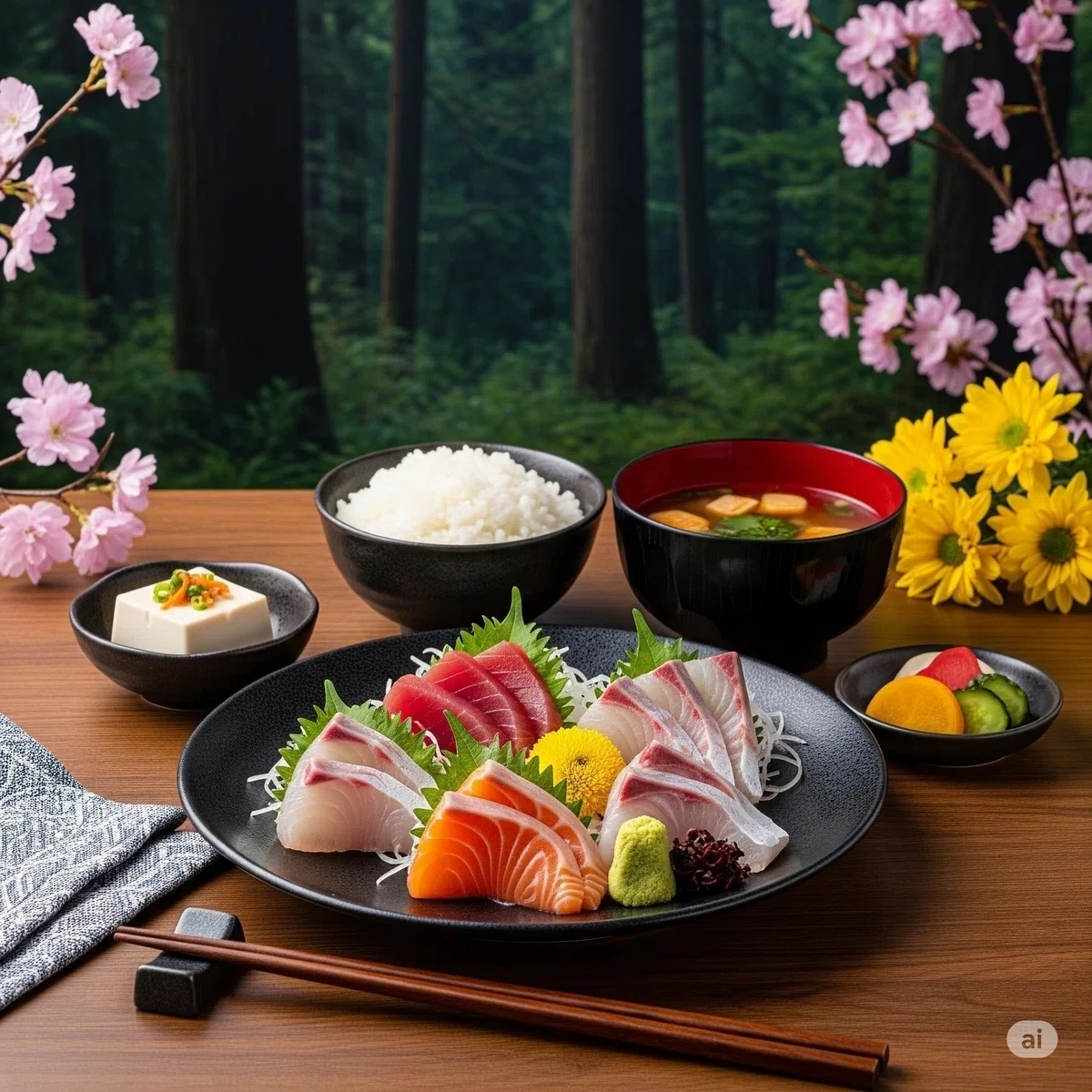 お刺身定食 写真素材01