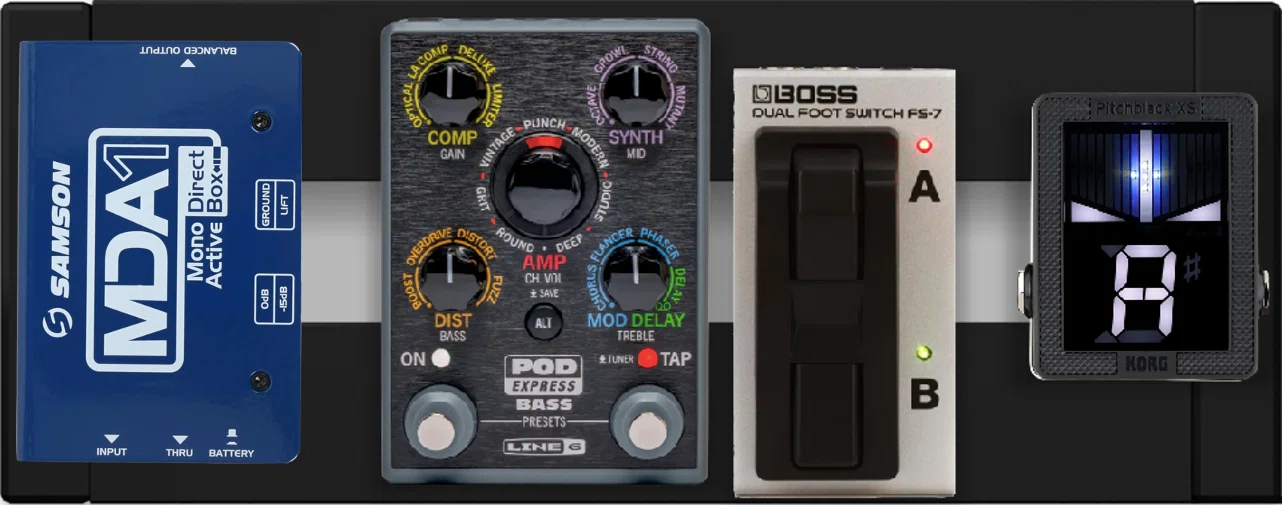 Line6 PODexpress Bassでミニマルなエフェクトボード構想してみた