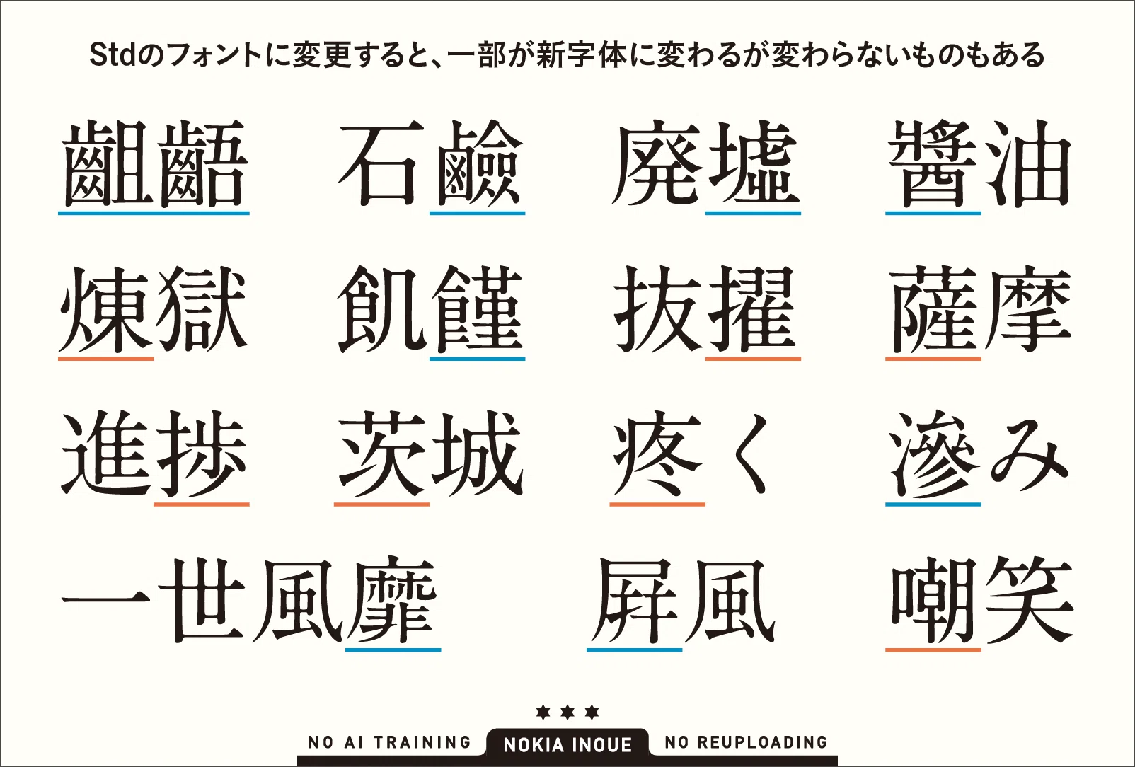 フォントの後ろのStdとかProとかPr6Nとかの意味がちょっとわかるように
