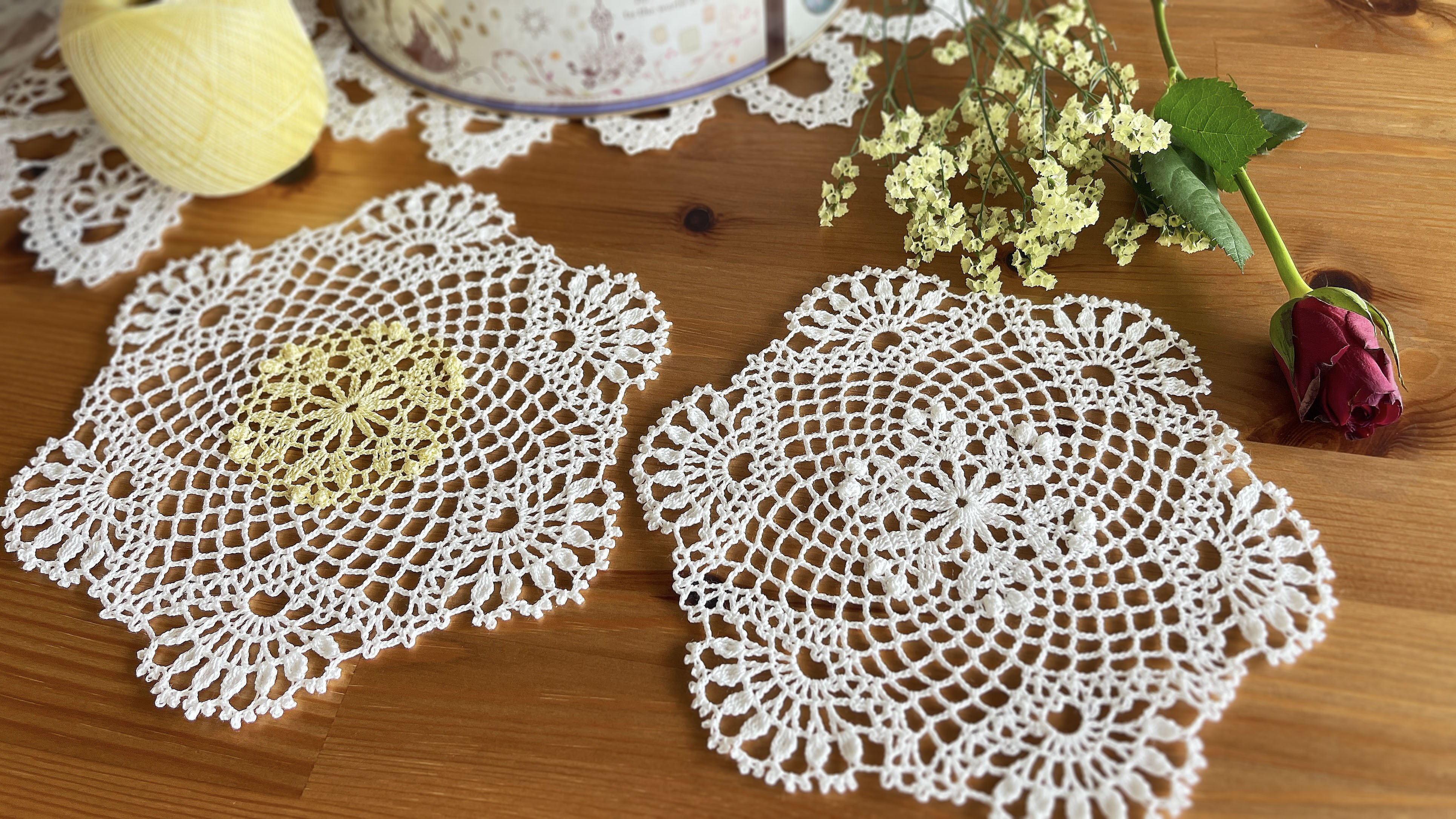 ミニドイリー「蕾」の編み方 #53｜Rieko / Riekoのレース編みレシピ