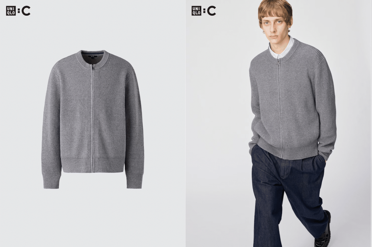 ユニクロC クルーネックフルジップカーディガンS ユニクロ公式 | クルーネックフルジップカーディガン