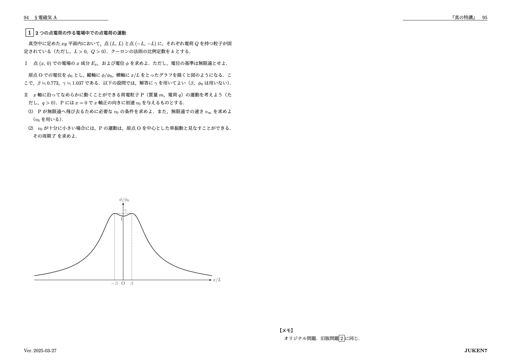 真の特講 講座案内｜JUKEN7物理｜JUKEN7
