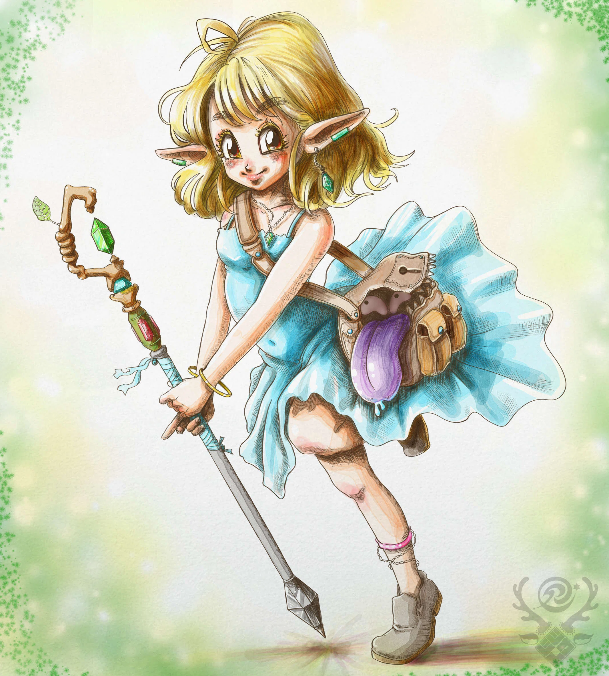 うちのこをドラクエ風に描いてみた｜鹿角時計