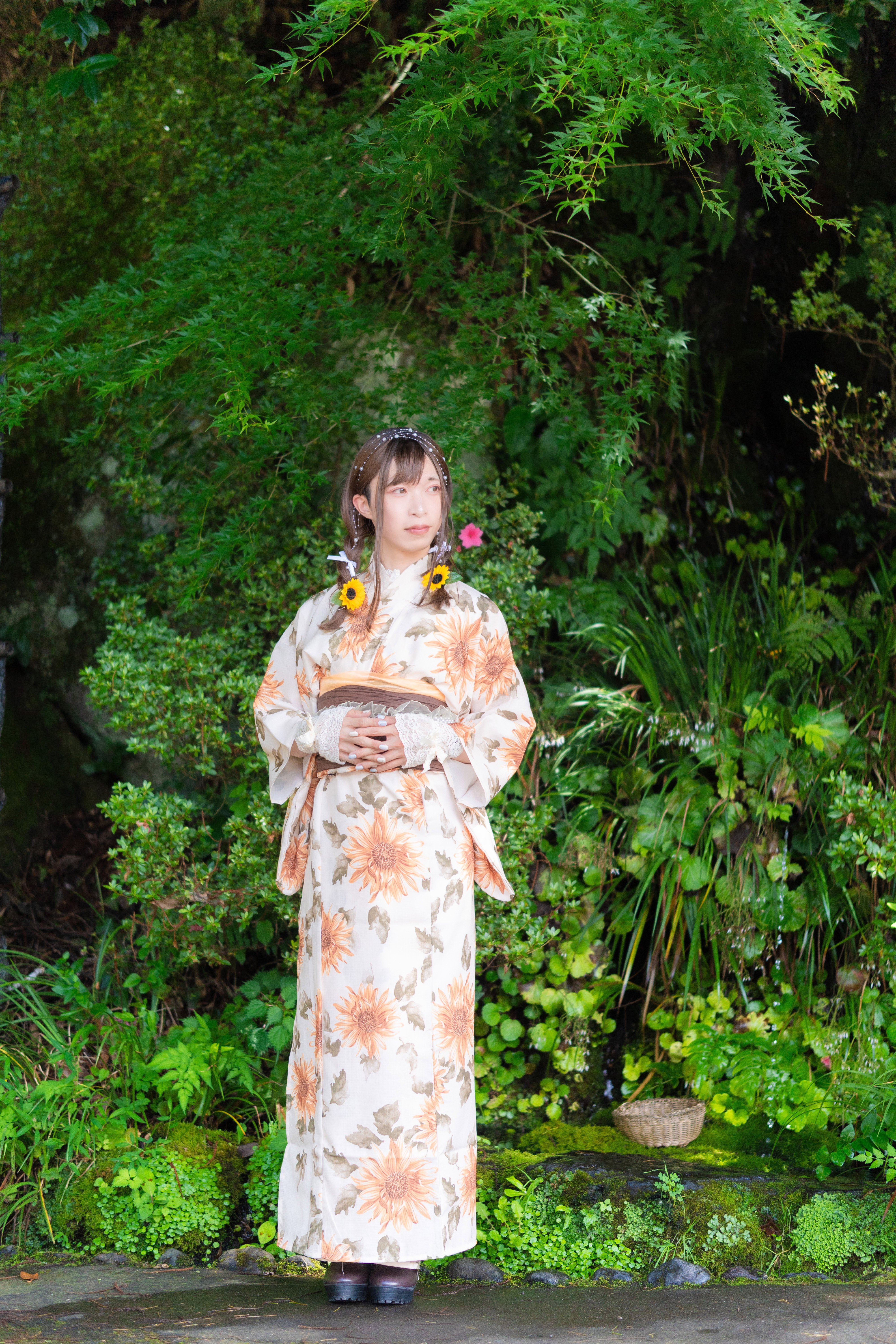 【新品】グレイルGRL 水彩ひまわり浴衣セット[gi1510] 水彩ひまわり浴衣セット[gi1510] | レディースファッション通販