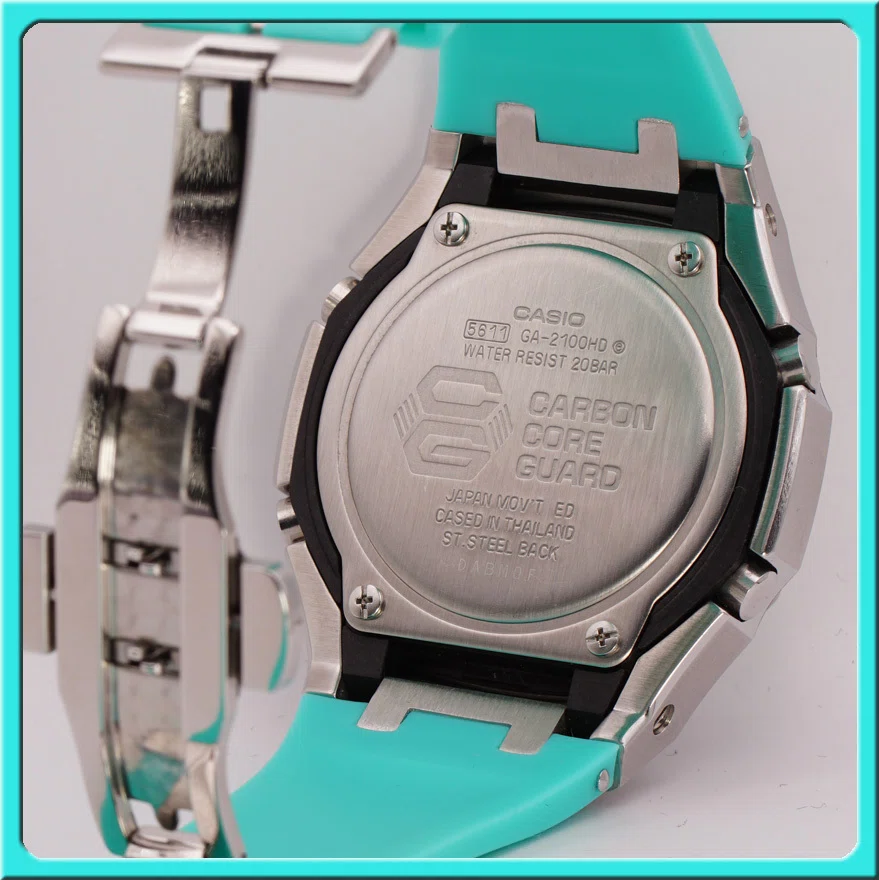G-Shock GA-2100HDを メタルベゼル＆ ティファニーグリーン にカスタム