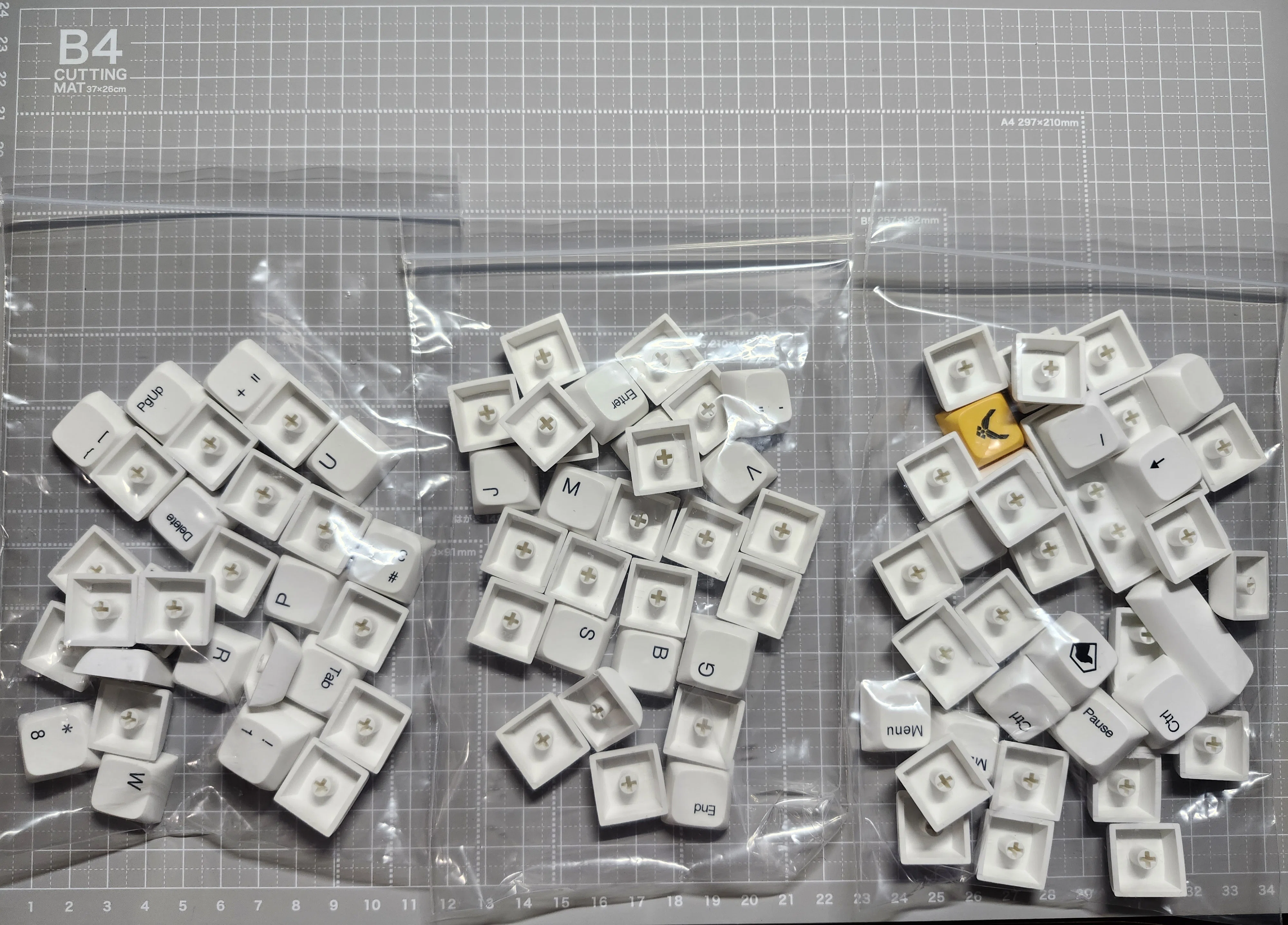 キーキャップXDAL DyeSub PBT 93 Orthlinear キーキャップセット