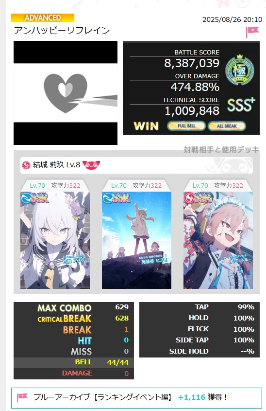 オンゲキ】ブルーアーカイブコラボランキングイベントの効率デッキと