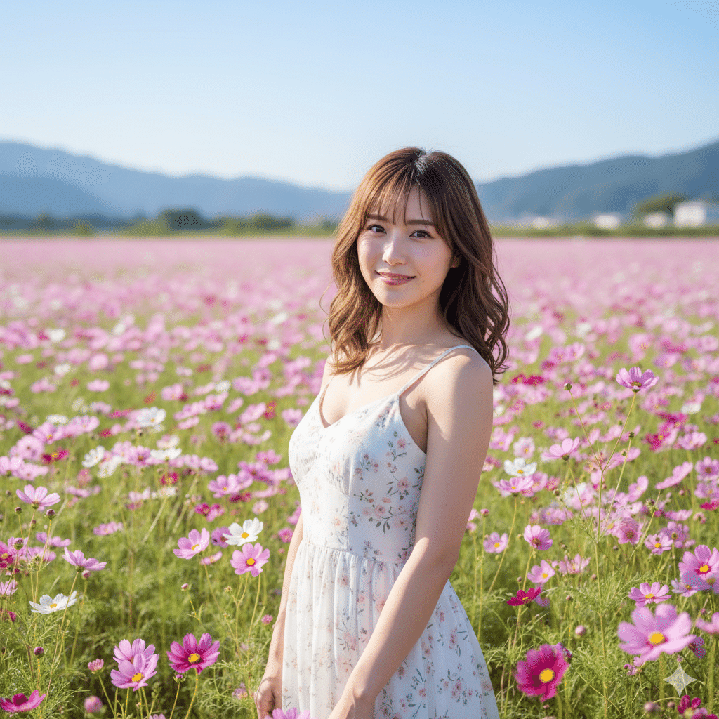 秋桜 新色 染正絹羽二重6匁 ・秋桜（コスモス） ・桜桃色(さくらんぼ