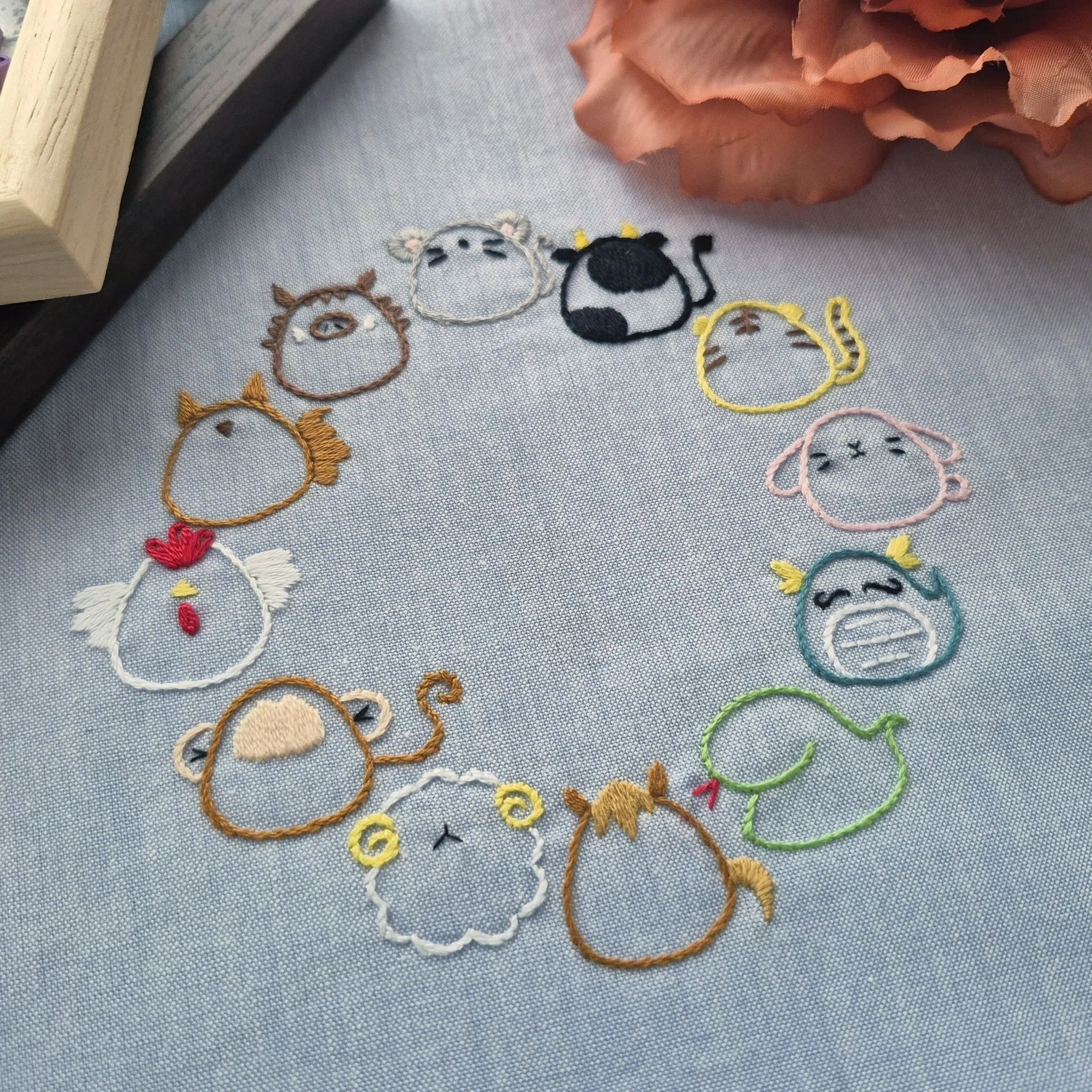 200円ダウンロード】干支の図案｜刺繍布小物MomonoHa