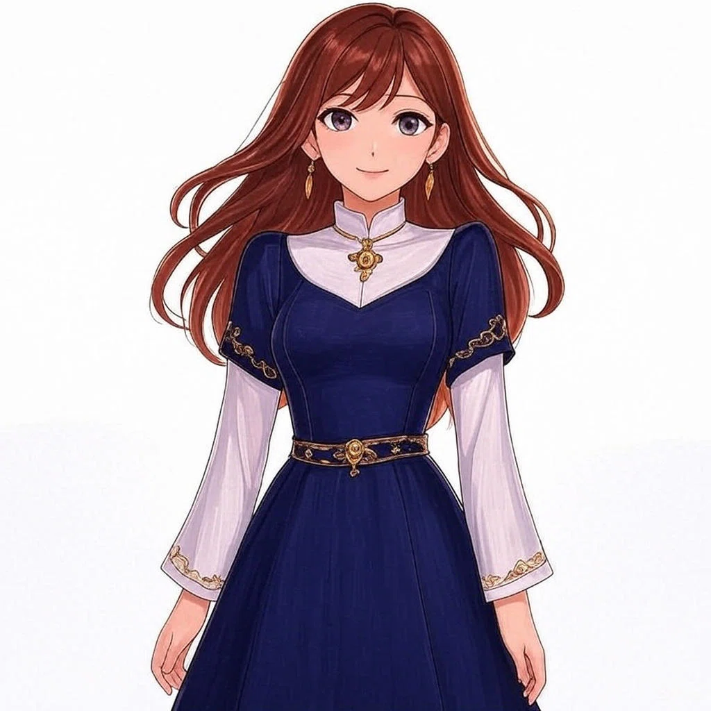 Anime illustration edited with Aurora: A brown-haired woman in casual pose, showing limited multi-view generation.