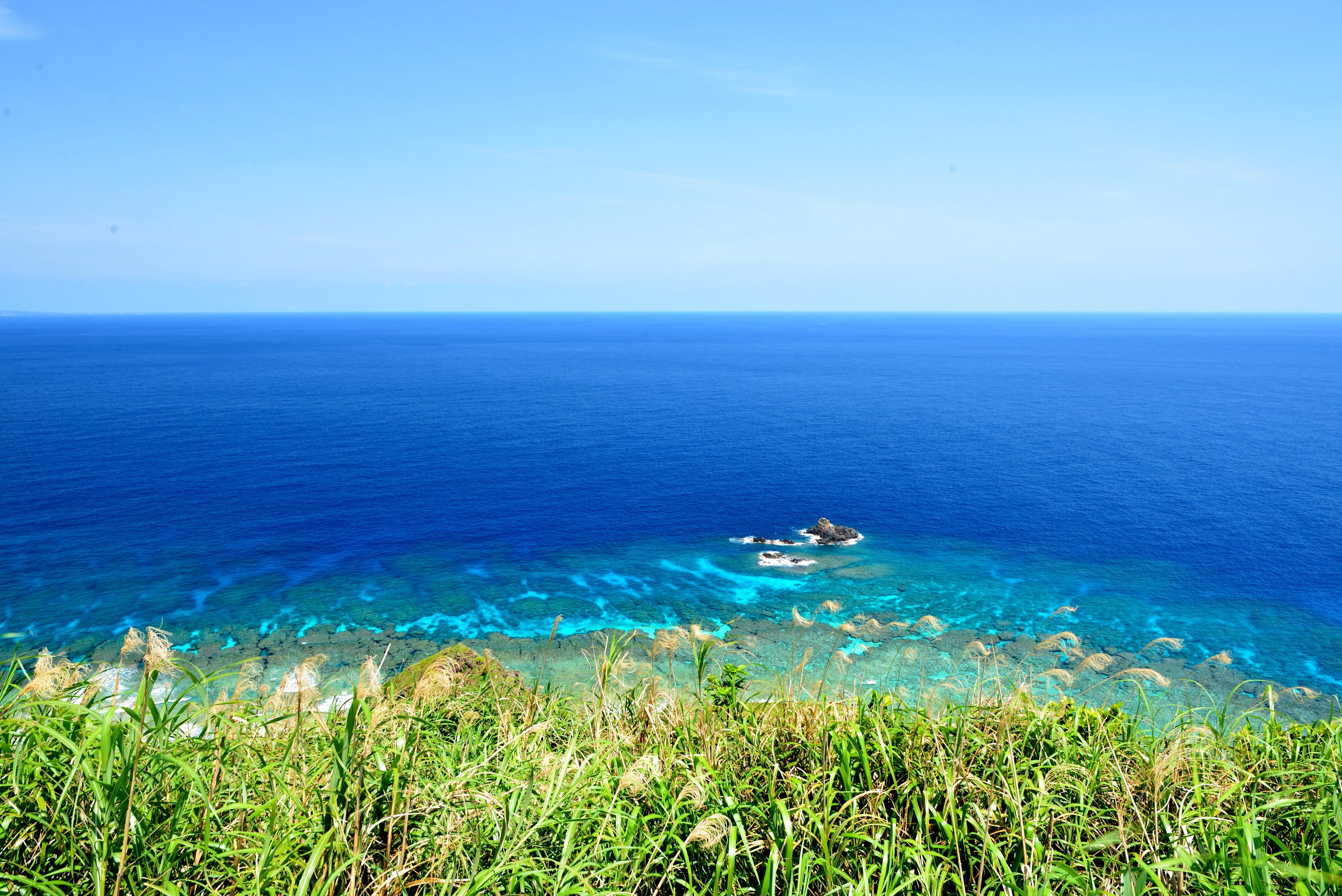 特大上下2枚仕様】沖縄県の離島 渡名喜島の水中風景 パノラマL版×上下2枚