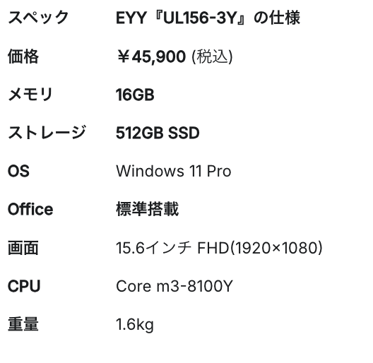 正直レビュー】予算5万円の私が笑った。EYYノートPC『UL156-3Y』が想像