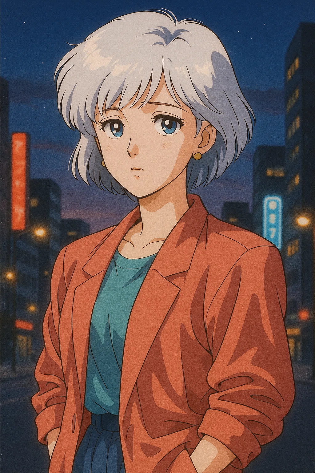 AIイラスト毎日投稿 #010】アニ子 in 1980年代レトロアニメ 【AI