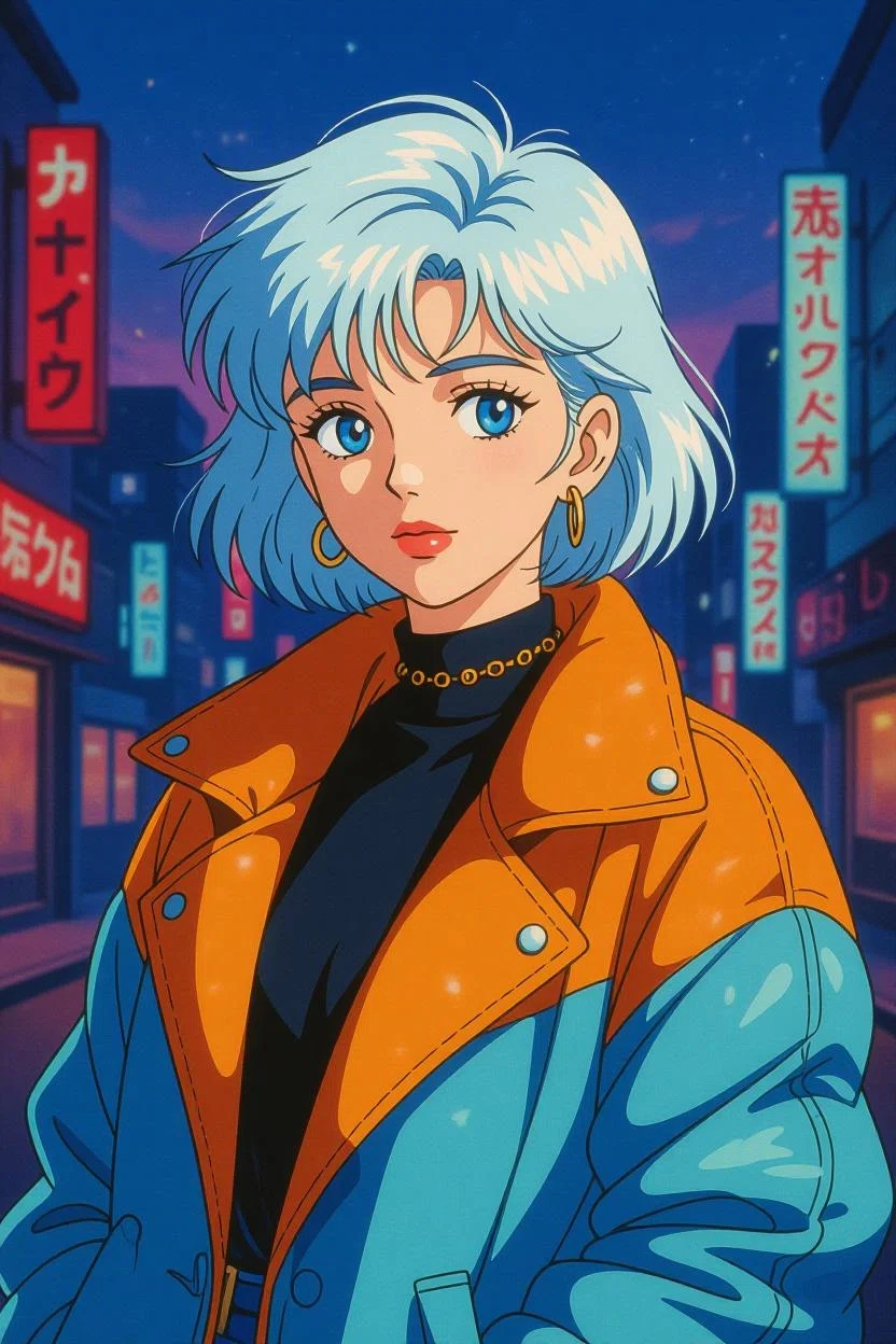 AIイラスト毎日投稿 #010】アニ子 in 1980年代レトロアニメ 【AI