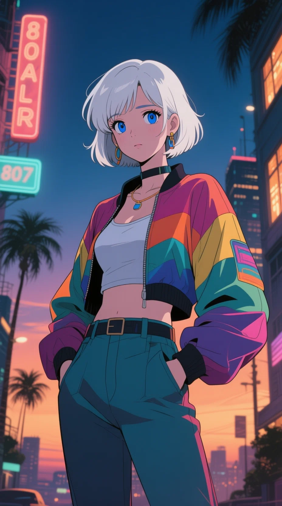AIイラスト毎日投稿 #010】アニ子 in 1980年代レトロアニメ 【AI