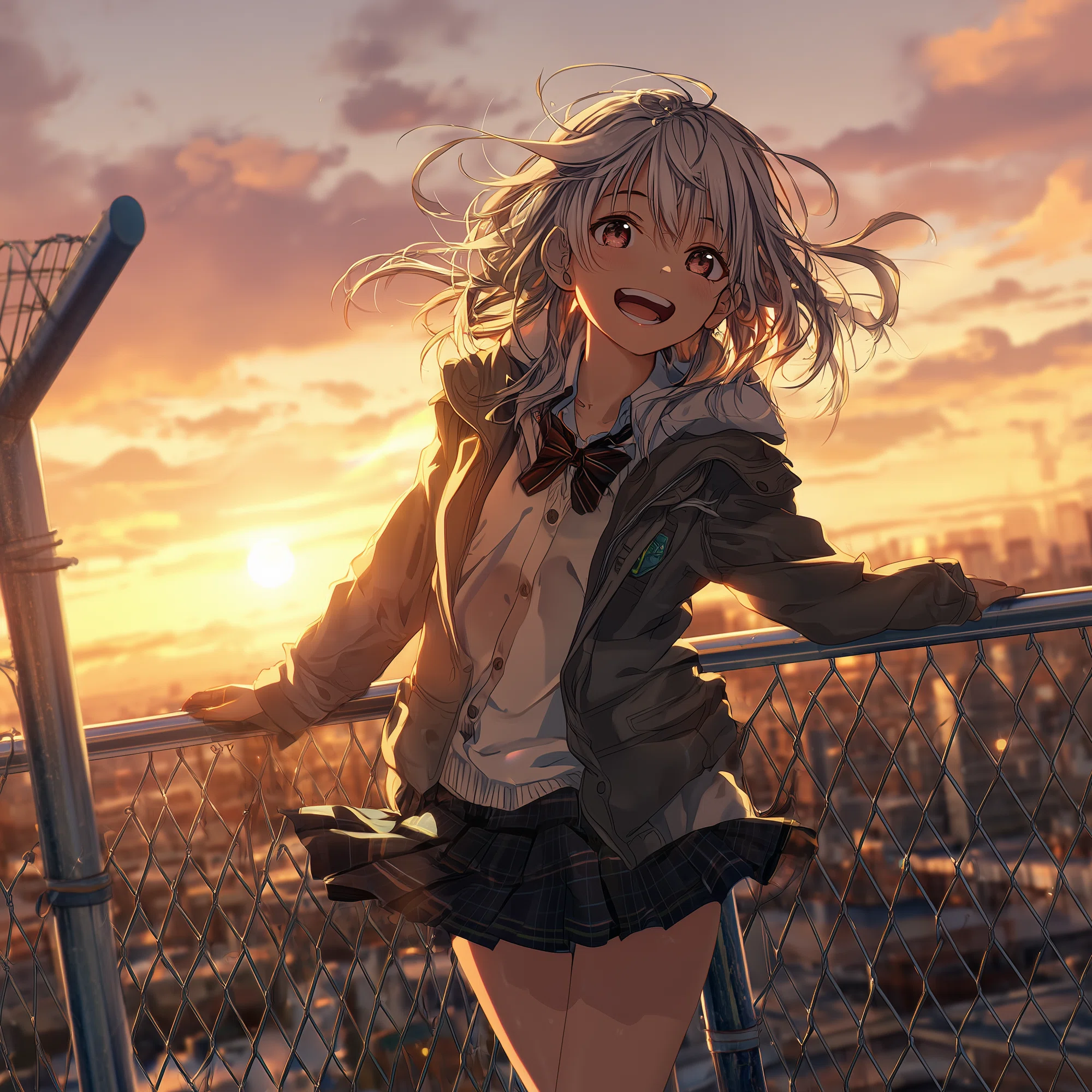 MidJourney・夕陽の逆光でエッジを立たす｜AIスチルワークス