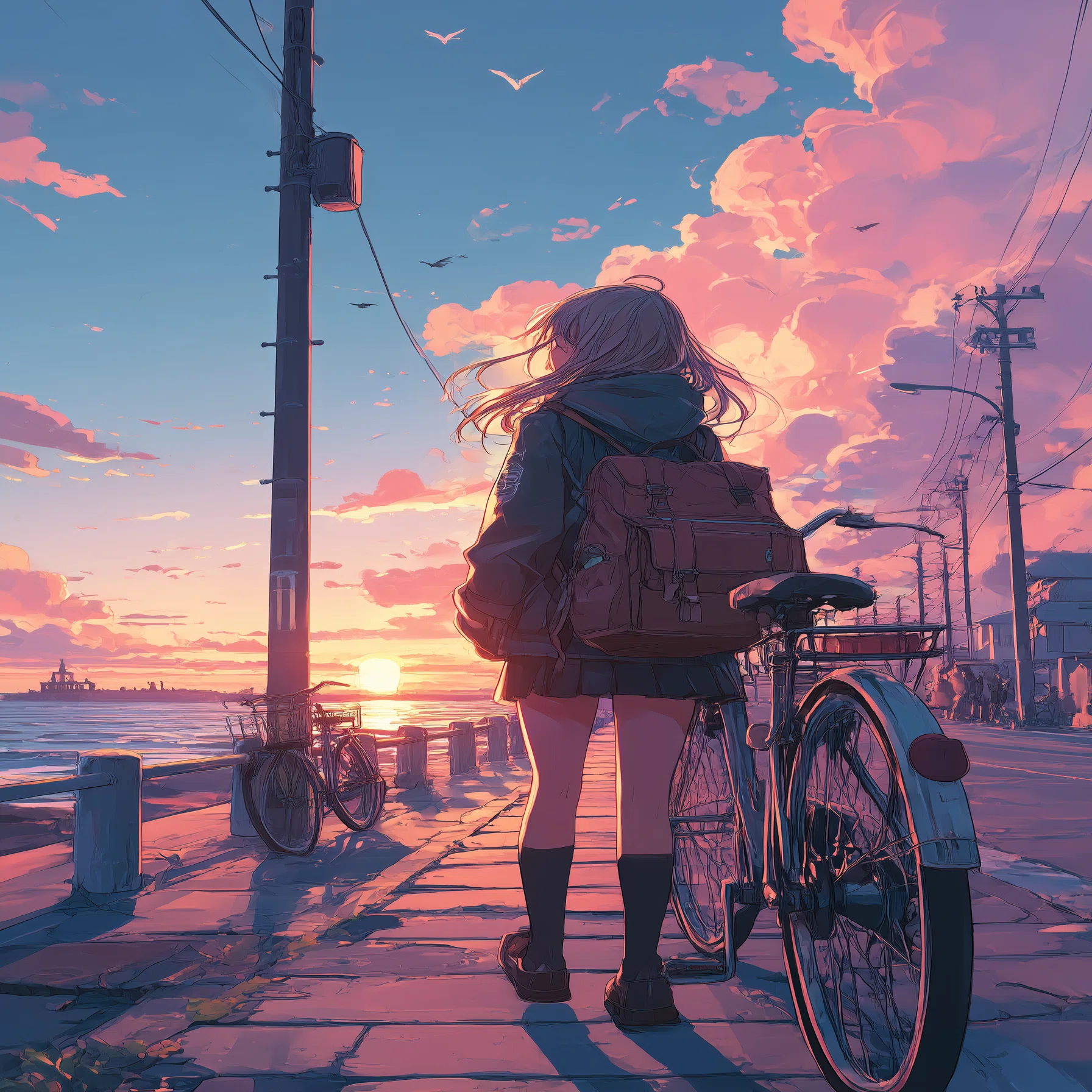 MidJourney・夕陽の逆光でエッジを立たす｜AIスチルワークス