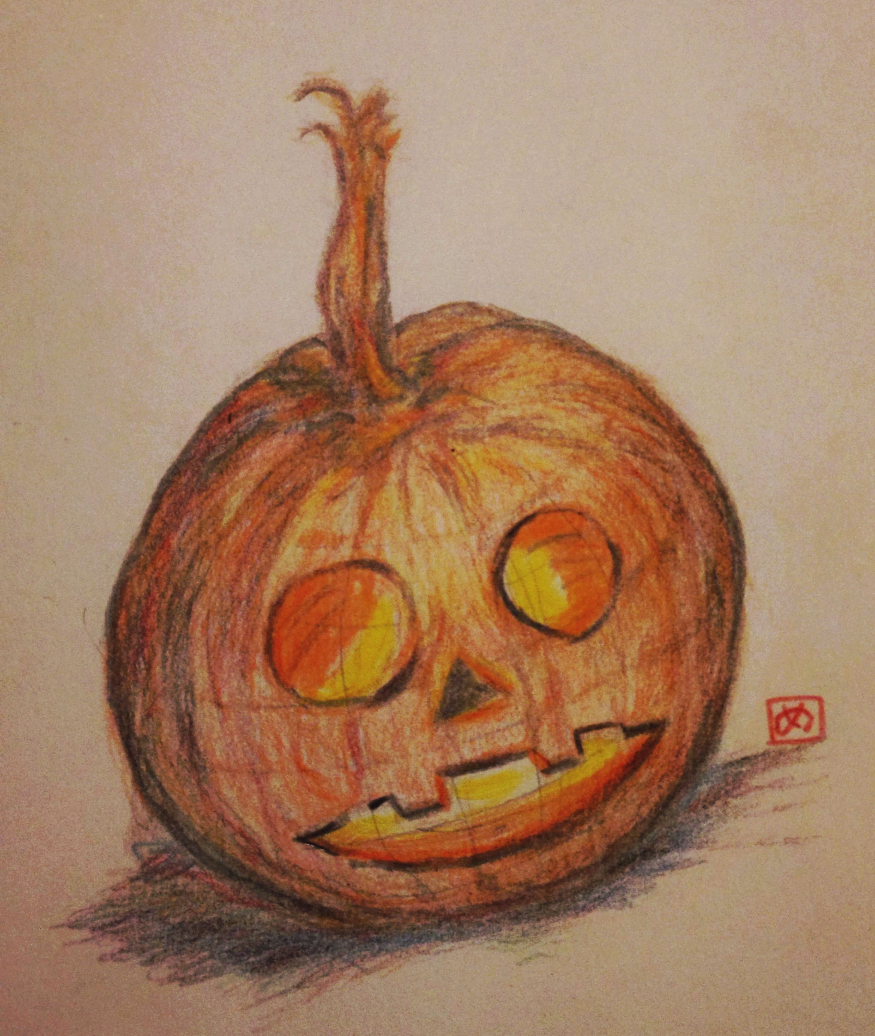 色鉛筆画🎃ジャク・オー・ランタン｜めっこ