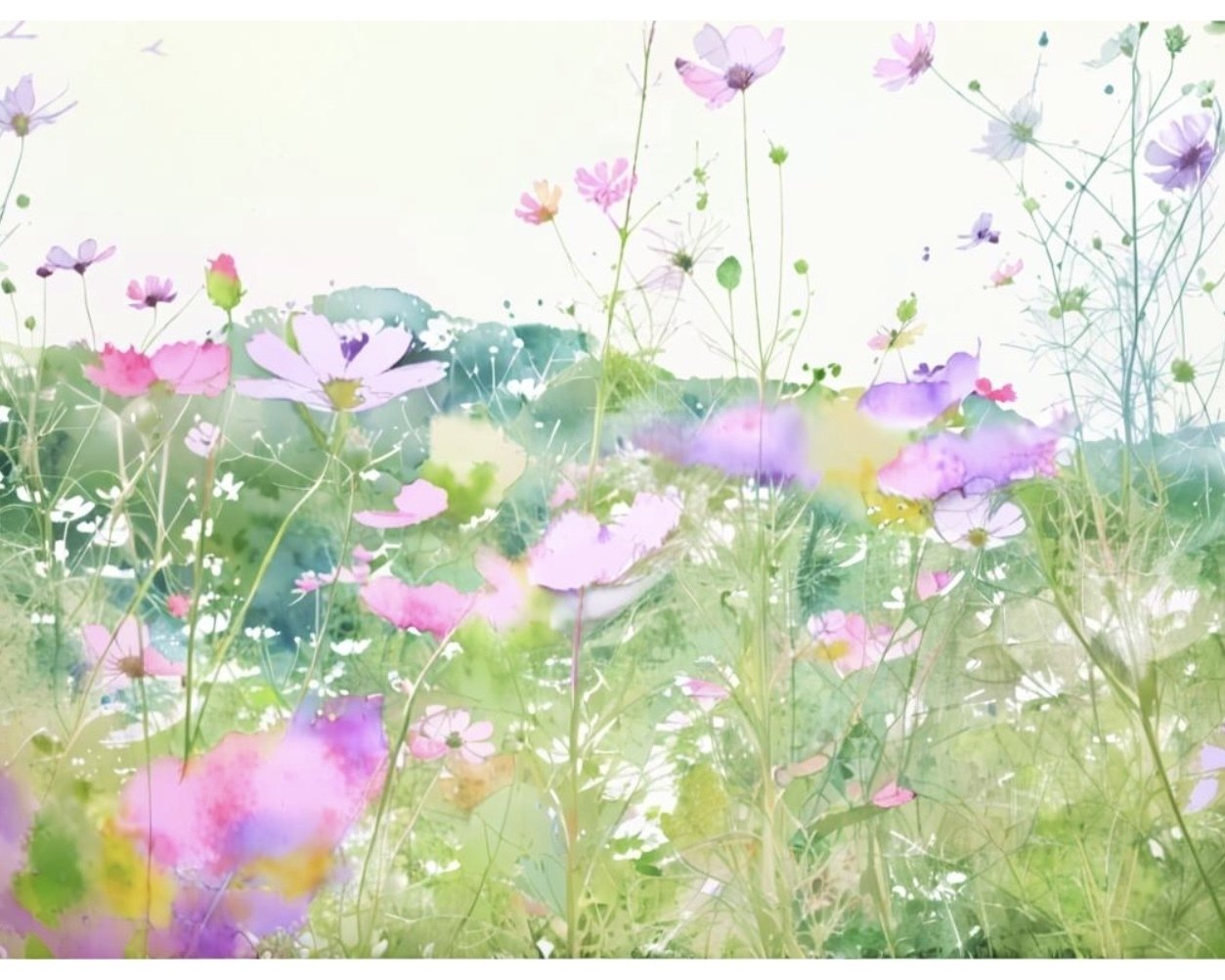 みんなのフォトギャラリー✳︎ ＃53-AI水彩加工✳︎秋桜
