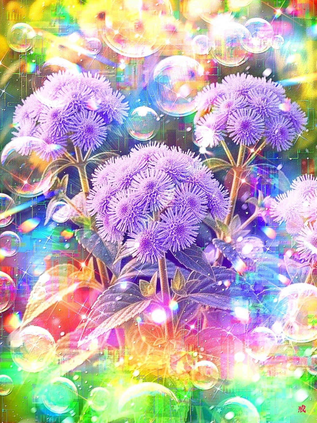絵画 。壁掛け絵【夜光の蛍の火とピンクの花の海、緑のドレスを着た神秘的な少女】 夜の森のおとぎ話の湖の上を飛ぶ魔法の蝶神秘的な風景のベクトル