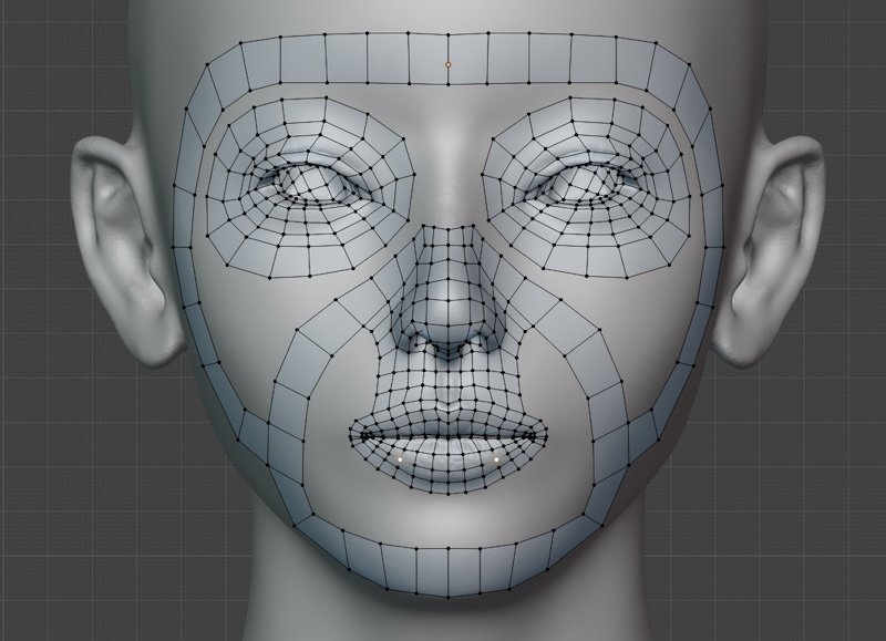 Blender リアル系キャラクターモデル作成NOTE 8. 顔のリトポ（2