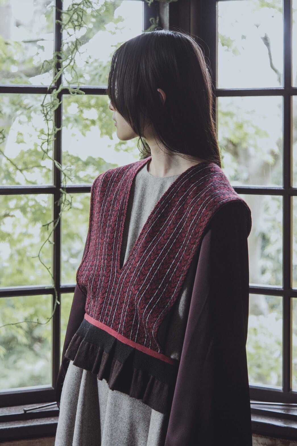 YUKI SHIMANE ニットベスト YUKI SHIMANE】Growing Stripe Jacquard