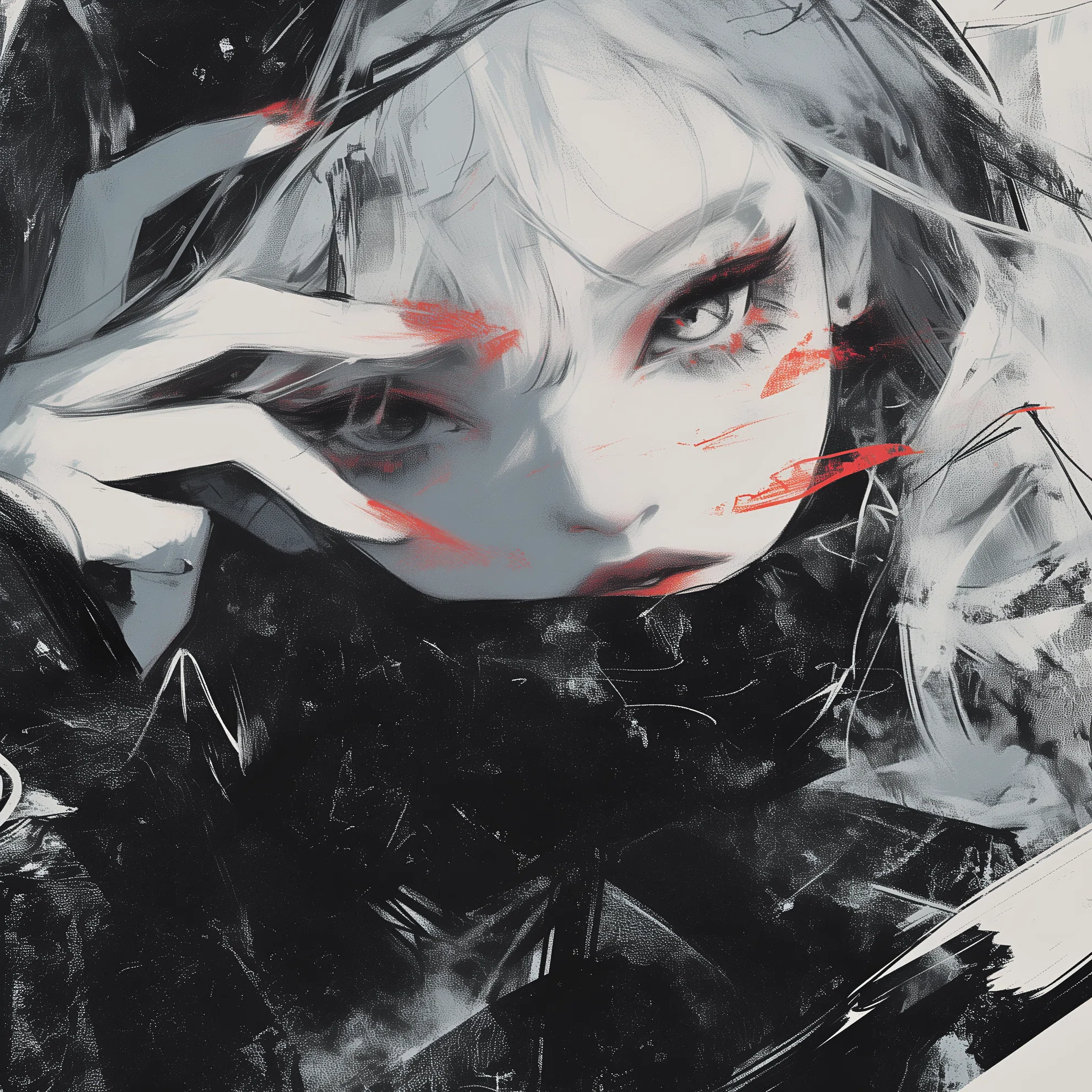 紅を纏い、夜を裂く【画像生成AI＋4コマ漫画】｜Alpaka