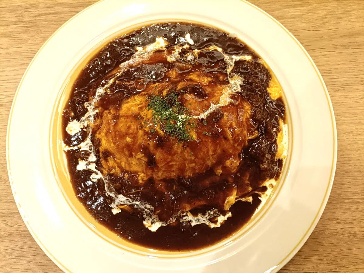 Omrice Rice eggg cafe in Kokubunji So fluffy and melty, I'm so satisfied! Omelet ...
