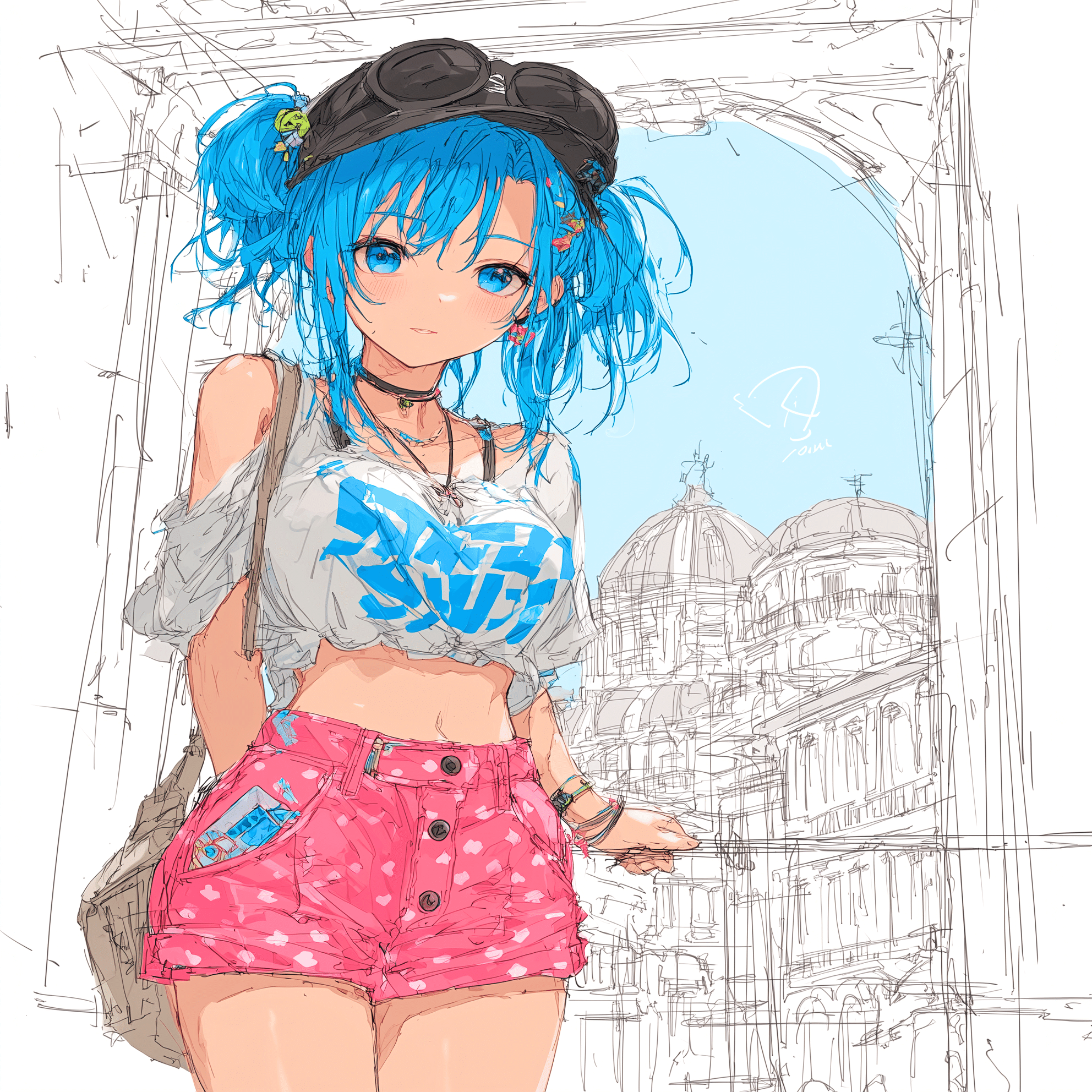 旅路にて、街角に咲く夏【画像生成AI＋4コマ漫画】｜Alpaka